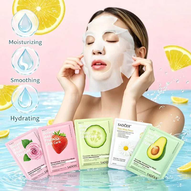 20pcs Hydrating And Moisturizing Face Masks, 5 Kinds Of Mixed Packs, Moisturizing And Hydrating, Containing Hyaluronic Acid And Vitamin C, Make Facial Skin More Delicate, Smooth, And Hydrated, Portable For Travelling/Valentines Day/Mothers Day