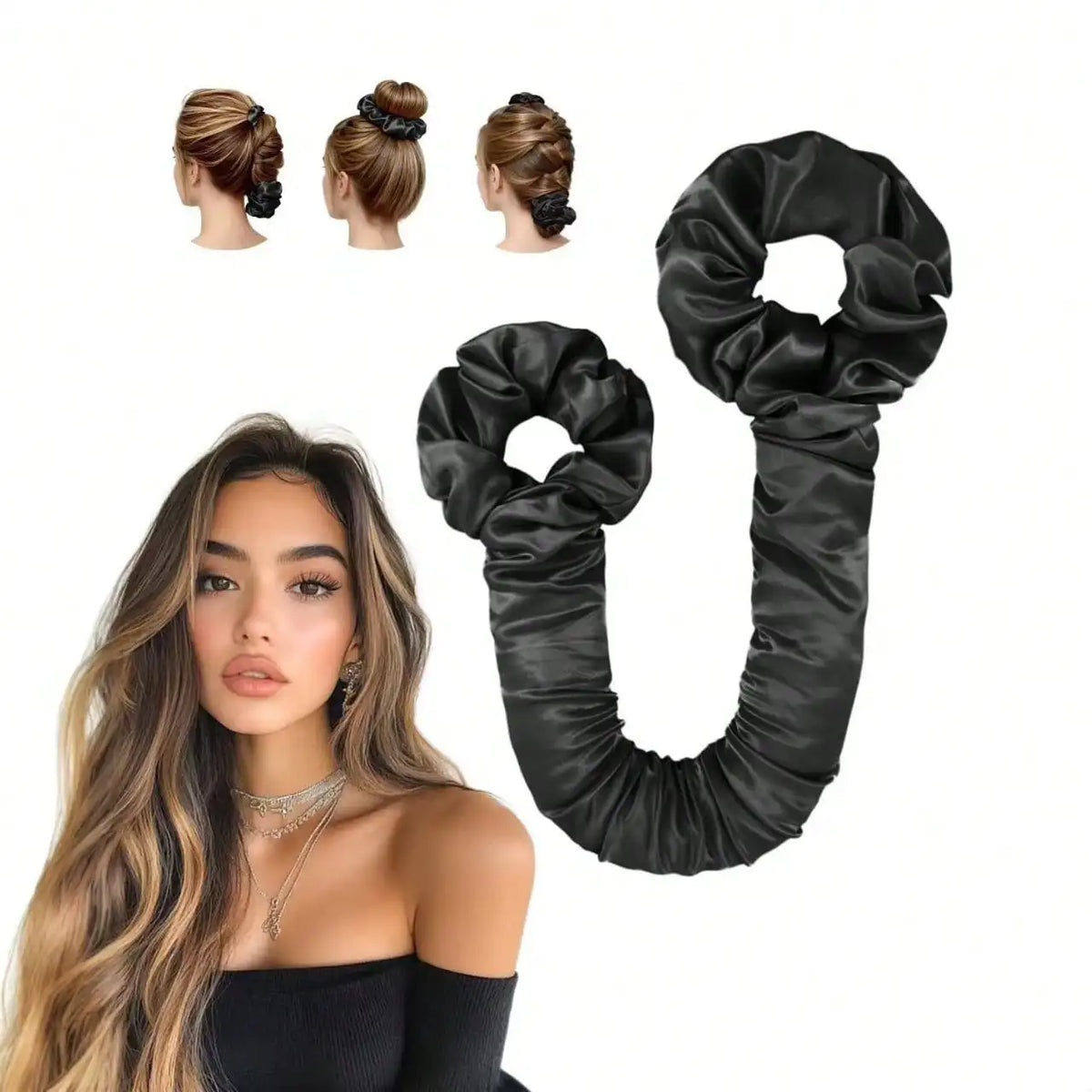 OvernightGlow™ Curler 🌙 — Soft Satin, Perfect Morning Hair