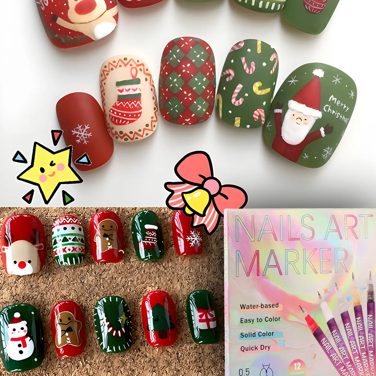 GlamStroke™ 12-Color Nail Art Pens