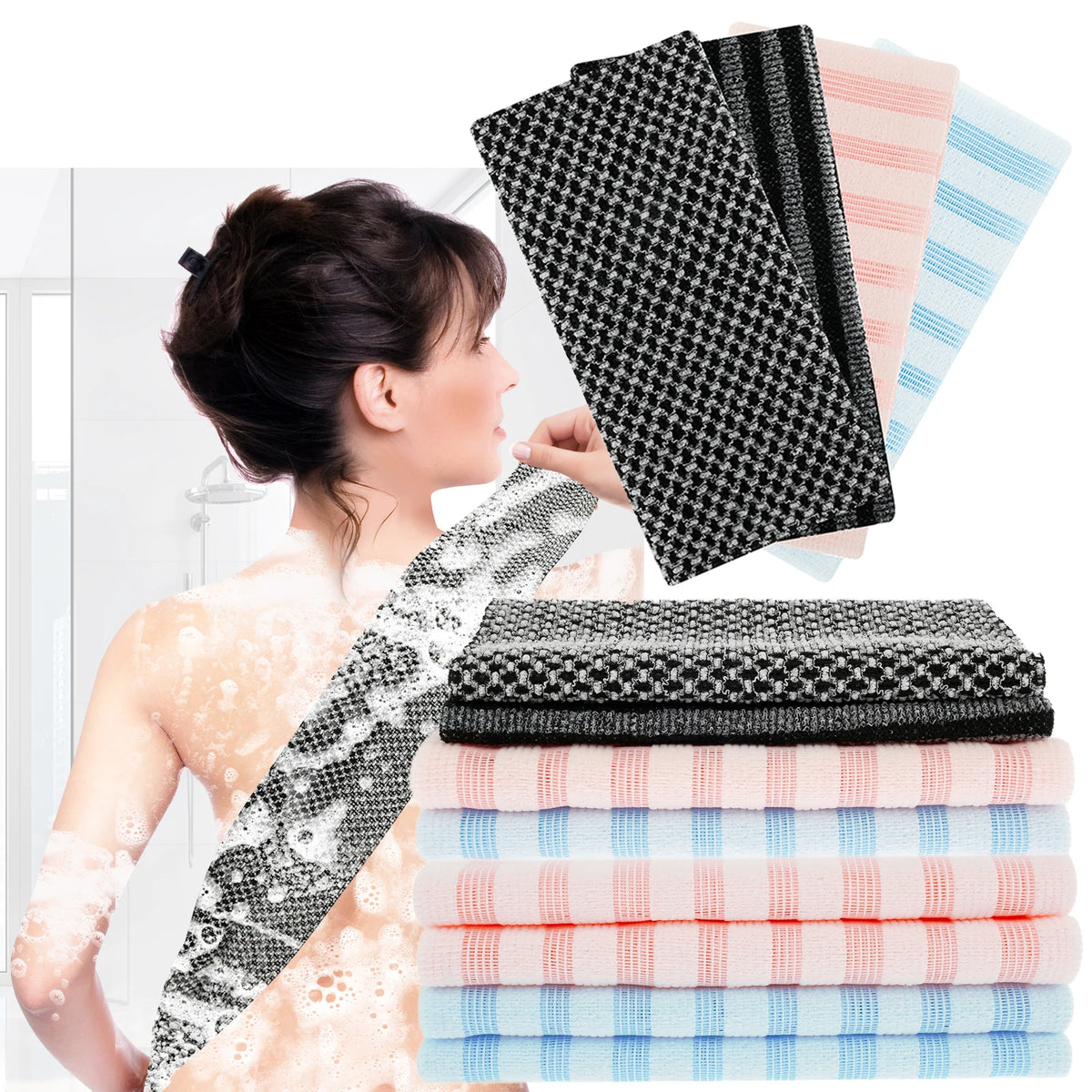 PureScrub™ Antibacterial Shower Towel 🧼✨ Deep Clean Every Wash