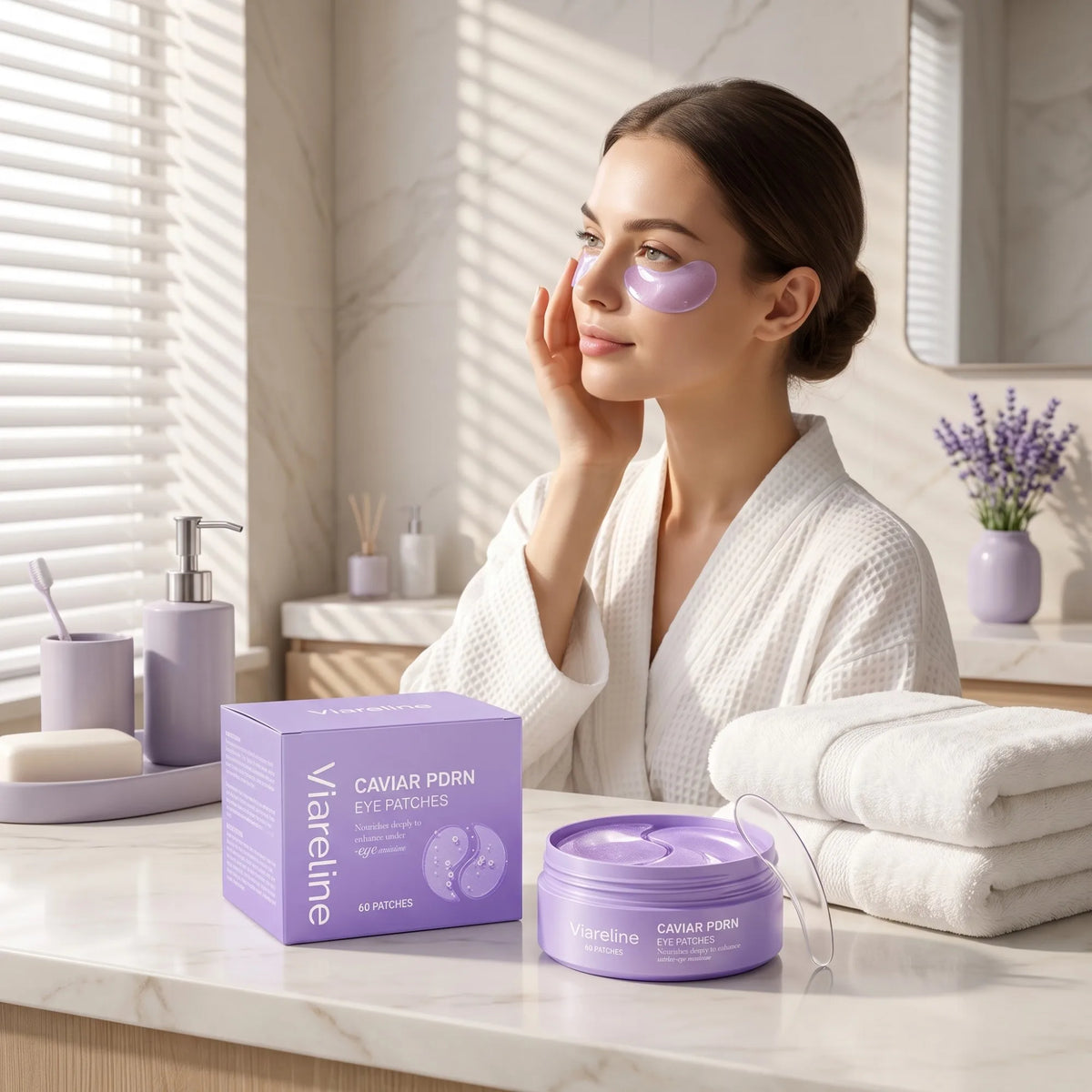 2026 New Caviar Infused Hydrogel Under Eye Patches 60 Count, Dual Nourishing Complex Hydrating Daily Eye Mask for All Skin Types, For Revitalized‑Looking Under‑Eye Skin, Perfect Holiday Gift for Halloween Thanksgiving Christmas