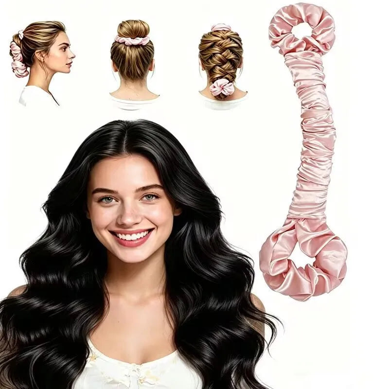 OvernightGlow™ Curler 🌙 — Soft Satin, Perfect Morning Hair