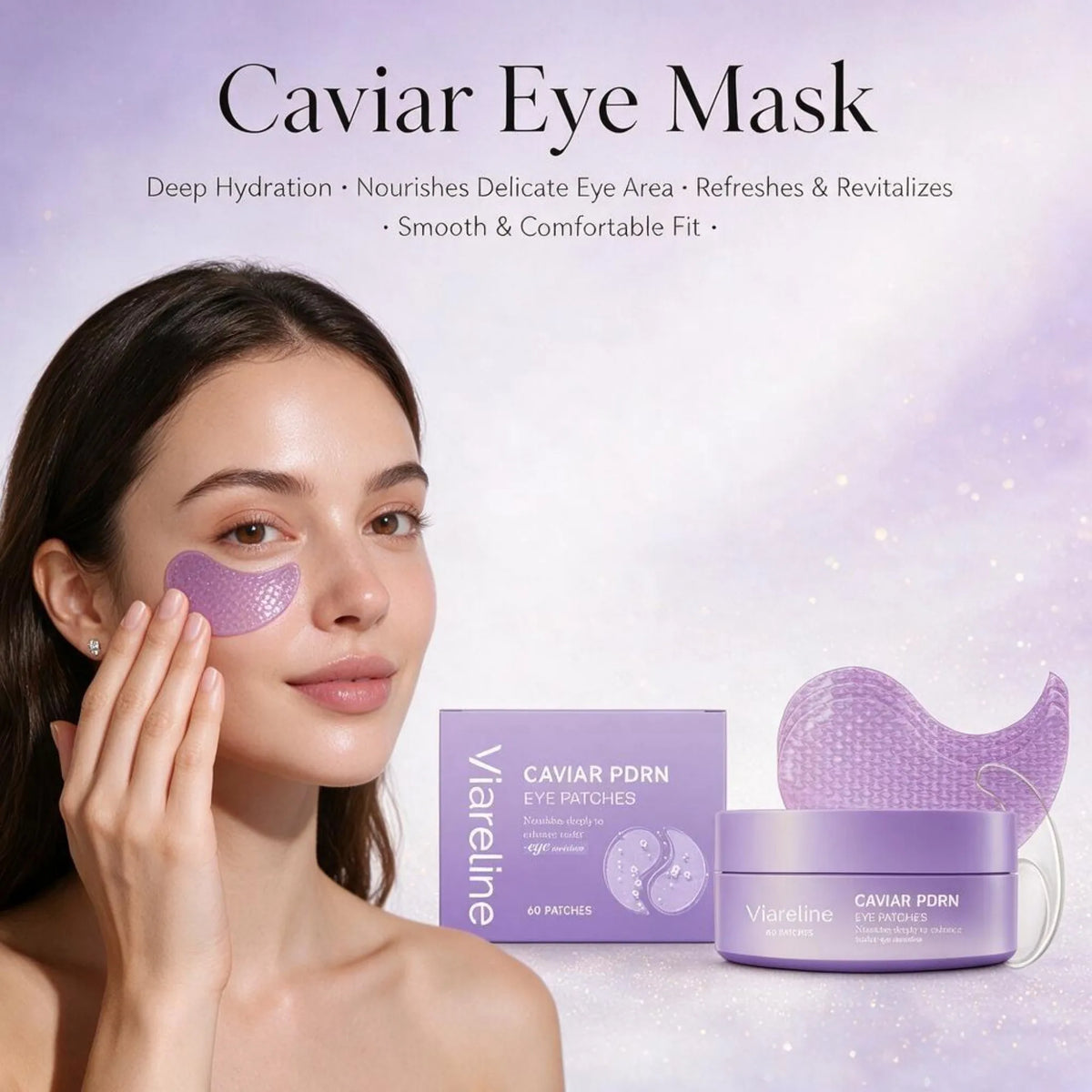2026 New Caviar Infused Hydrogel Under Eye Patches 60 Count, Dual Nourishing Complex Hydrating Daily Eye Mask for All Skin Types, For Revitalized‑Looking Under‑Eye Skin, Perfect Holiday Gift for Halloween Thanksgiving Christmas