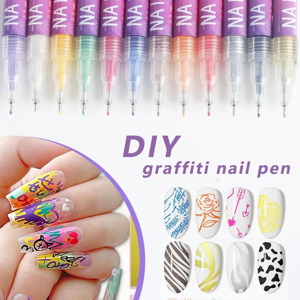 GlamStroke™ 12-Color Nail Art Pens